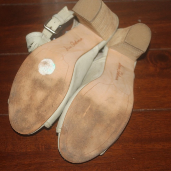 Sam Edelman Holly Shootie Light Gray Leather Interwoven buckle padded sz…9 EUC - Picture 3 of 5